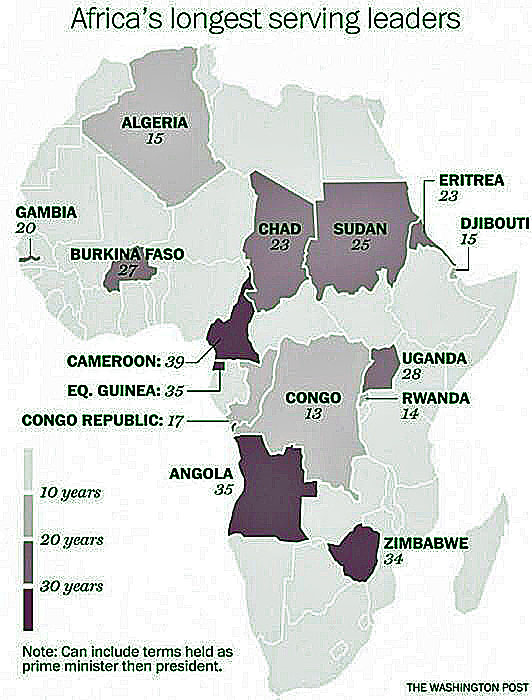 africa leaders map