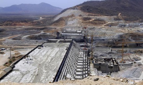 A general view of Ethiopia's Grand Renaissance Dam, as it undergoes construction, is seen during a media tour along the river Nile in Benishangul Gumuz Region, Guba Woreda, in Ethiopia March 31, 2015. According to a government official, the dam has hit the 41 percent completion mark. Picture taken March 31, 2015. REUTER/Tiksa Negeri - RTR4VQ4A