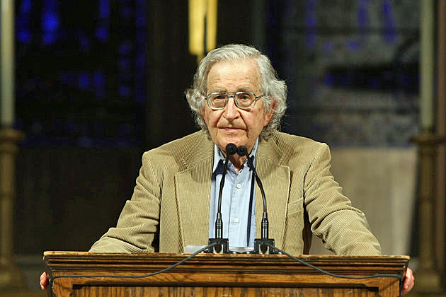 NEW YORK - JUNE 12:  US linguist and political activist Noam Chomsky discusses the global economic crisis, U.S. military intervention in the Middle East and South Asia and the election of Barack Obama in a lecture called "Crisis & Hope: Theirs and Ours" at Riverside Church on June 12, 2009 in New York City.  (Photo by Neilson Barnard/Getty Images)