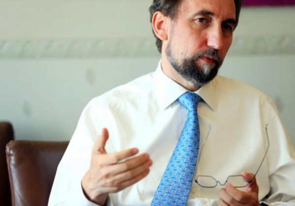 United Nations High Commissioner for Human Rights Zeid Ra'ad Al Hussein gestures during an interview with Reuters in Geneva, Switzerland, August 10, 2016. REUTERS/Pierre Albouy
