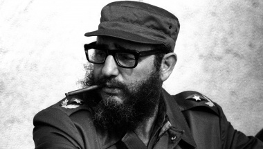 Then Cuban Prime Minister Fidel Castro attends manoeuvres during the 19th anniversary of his and his fellow revolutionaries arrival on the yacht Granma, in Havana in this November 1976 file photo. REUTERS/Prensa Latina/File Photo